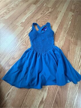 LAB JOY Blue Athletic Dress Built-In Shorts Smocked Tennis Golf Dress NWT